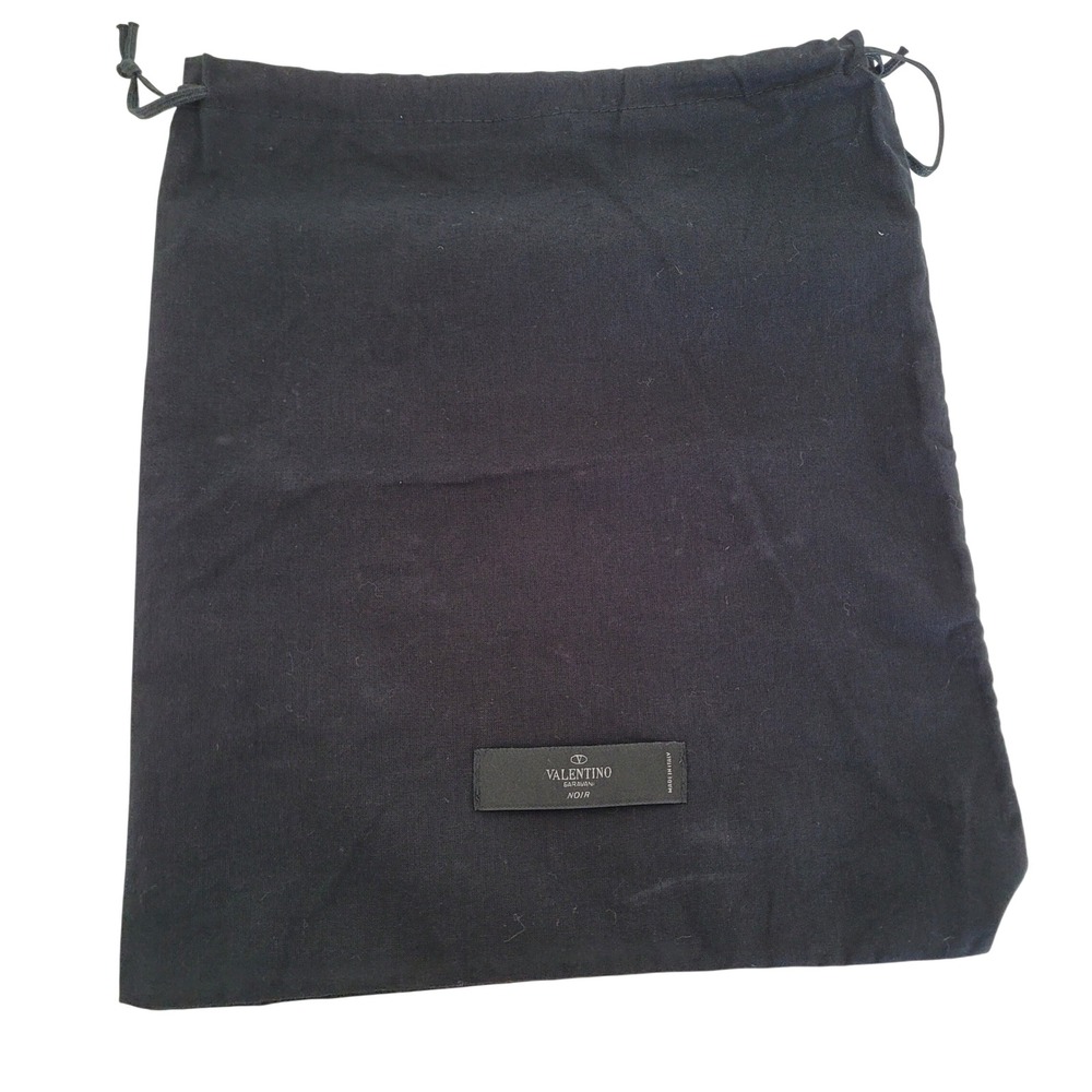 Valentino Garavani Noir Black Cotton Drawstring Dust Bag 13x11‎ Made in Italy
